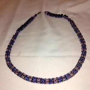 COPY - COPY - Handmade glass beaded rope necklace. N5